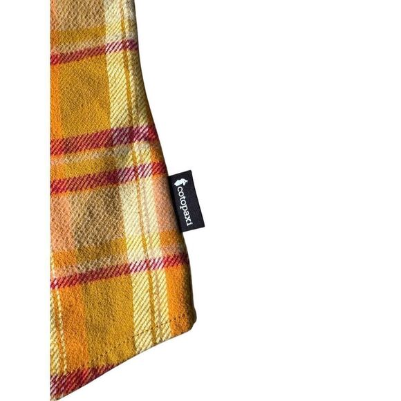 Cotopaxi Mero Flannel Button Down Shirt Unisex size S Yellow Orange Amber Plaid - Picture 10 of 10